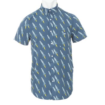 Strawberry - M Kickee Pants Mens Solid Short Sleeve Performance Jersey Henley