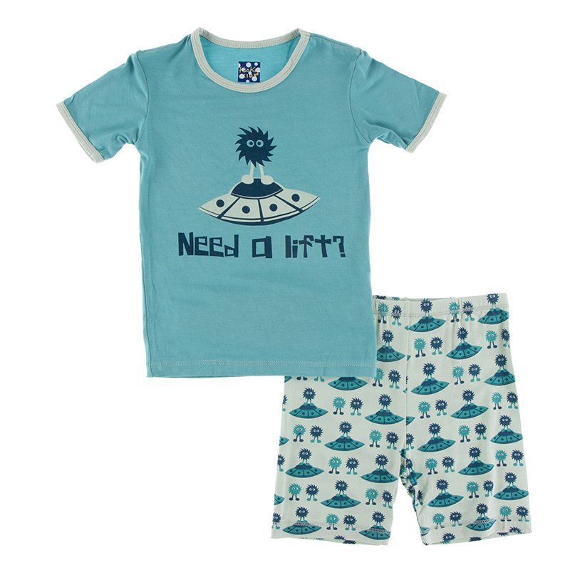 KicKee Pants Short Sleeve Piece Print Pajama Set with Shorts