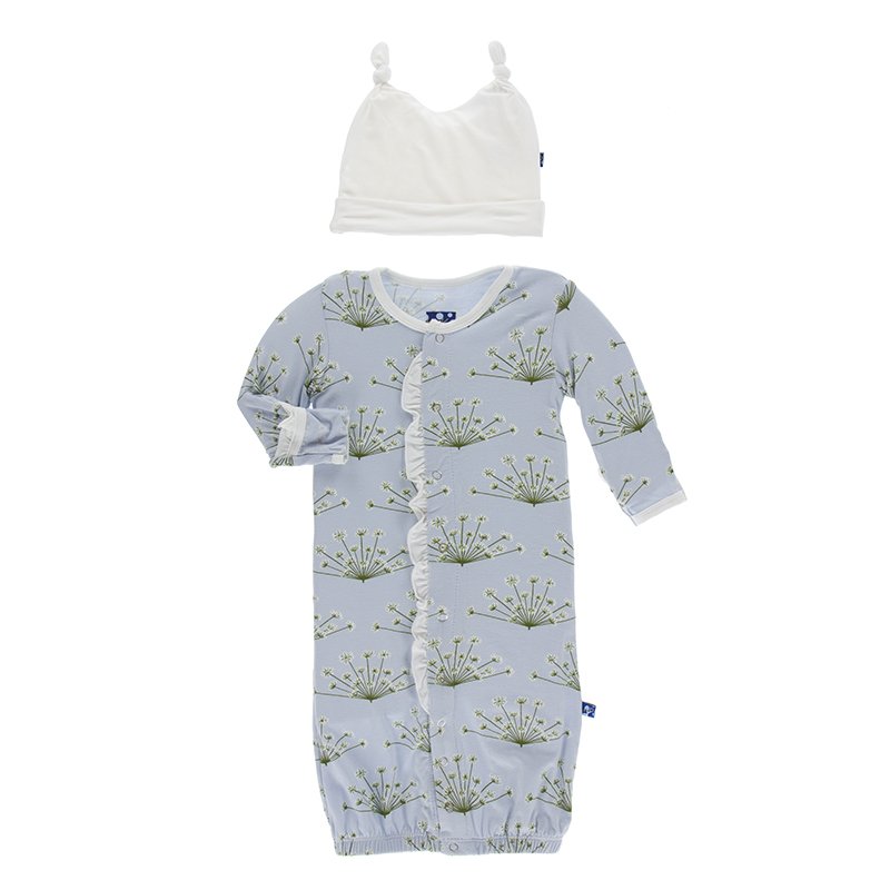 KicKee Pants Print Gown Converter /& Knot Hat Set